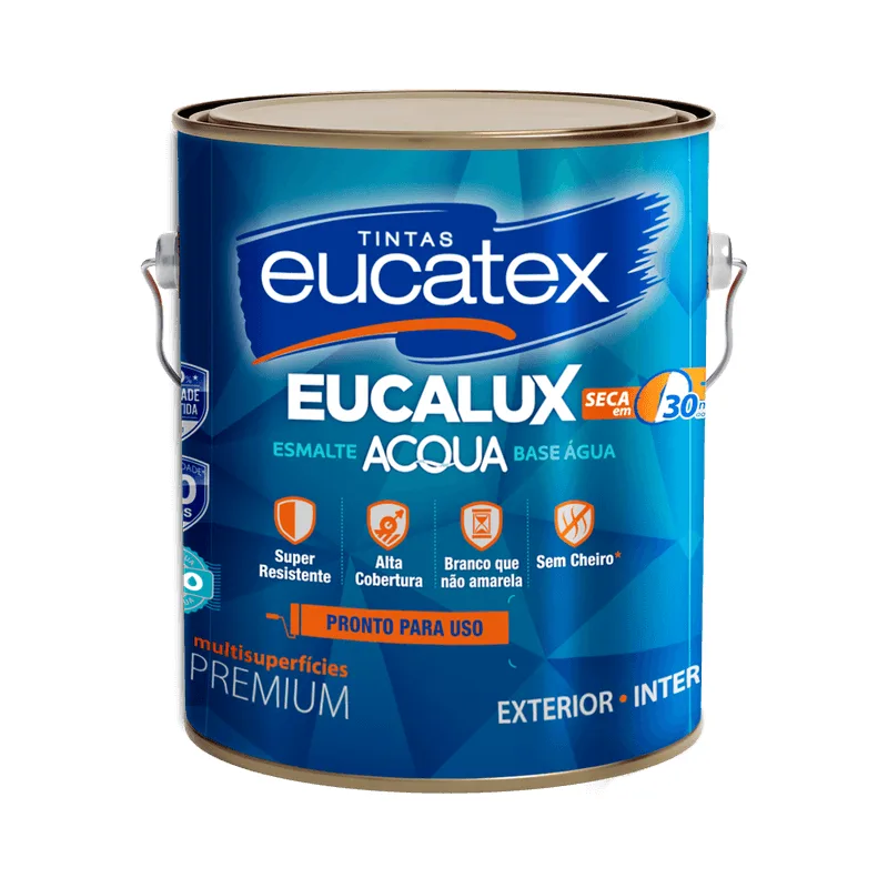 Tinta Esmalte Eucalux Acqua Branco Acetinado Eucatex 3,6L Branco