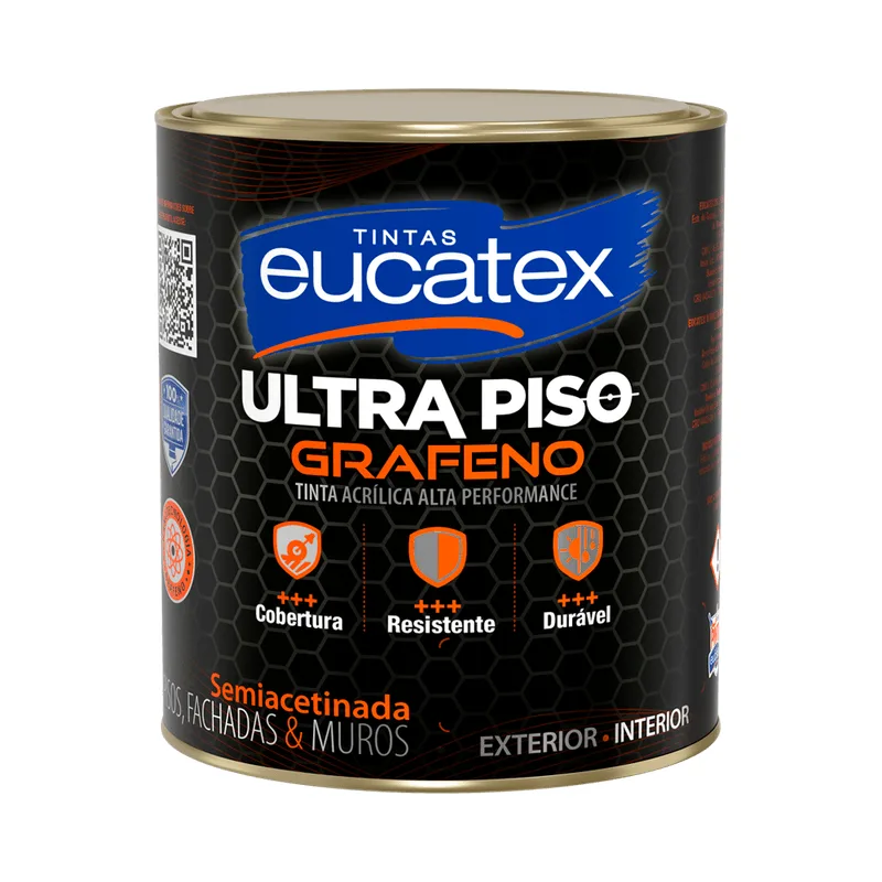 Tinta Acrílica Eucatex Ultra Piso Grafeno Semiacetinada Amarelo Demarcação 900 ml Amarelo Demarcação