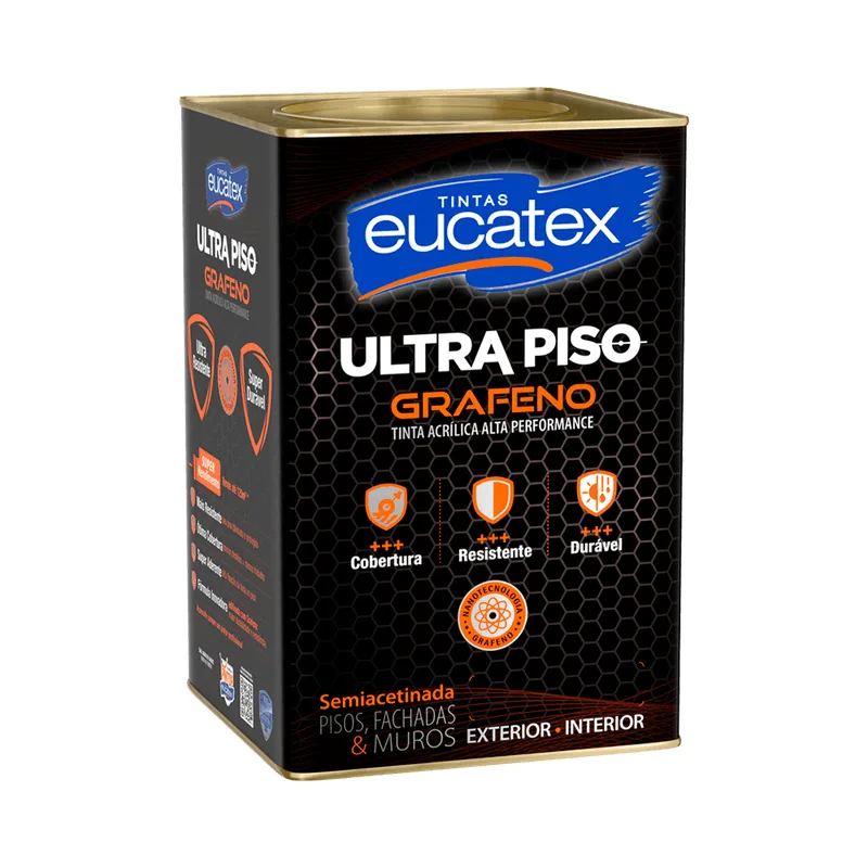 Tinta Acrílica Eucatex Ultra Piso Grafeno Semiacetinada Amarelo Demarcação 18 L Amarelo Demarcação