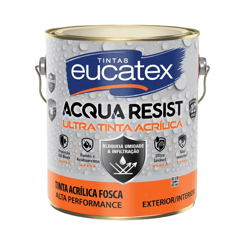 Tinta Impermeabilizante Eucatex Acqua Resist Fosca Gelo Ártico 3,6L Gelo Ártico