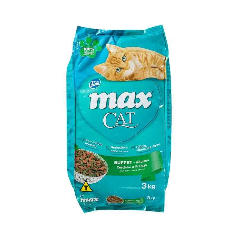 Ração para gatos adultos Buffet cordeiro e frango Max Cat - 3 kg