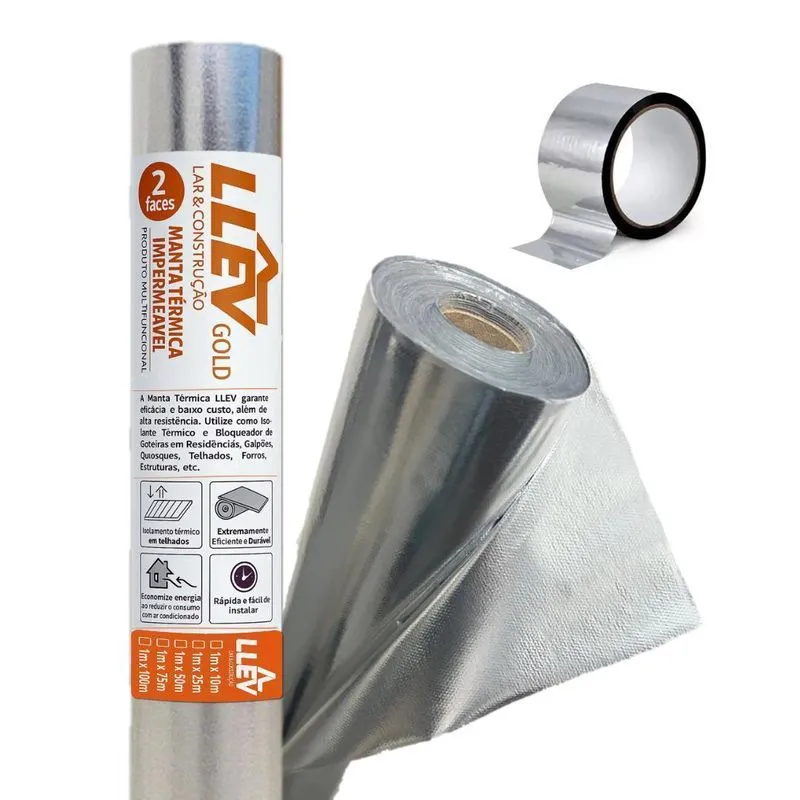 Manta Térmica Dupla Face Residencial Llev Foil 30m + Fita