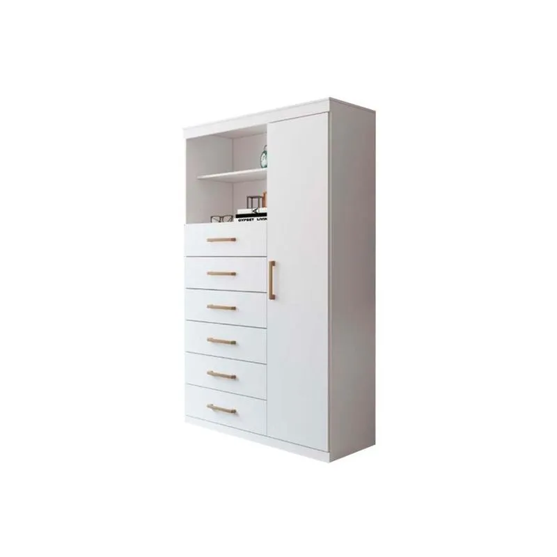 Cômoda Casal Marabá 1.6 1 Porta + 2 Nichos e 6 Gavetas Branco - Santos Andirá