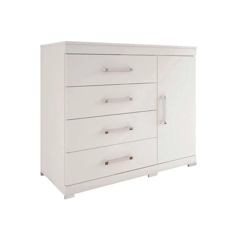 Comoda Solteiro Havana 1 4 Plus C 1 Porta E 4 Gavetas C Pes Branco Santos Andira