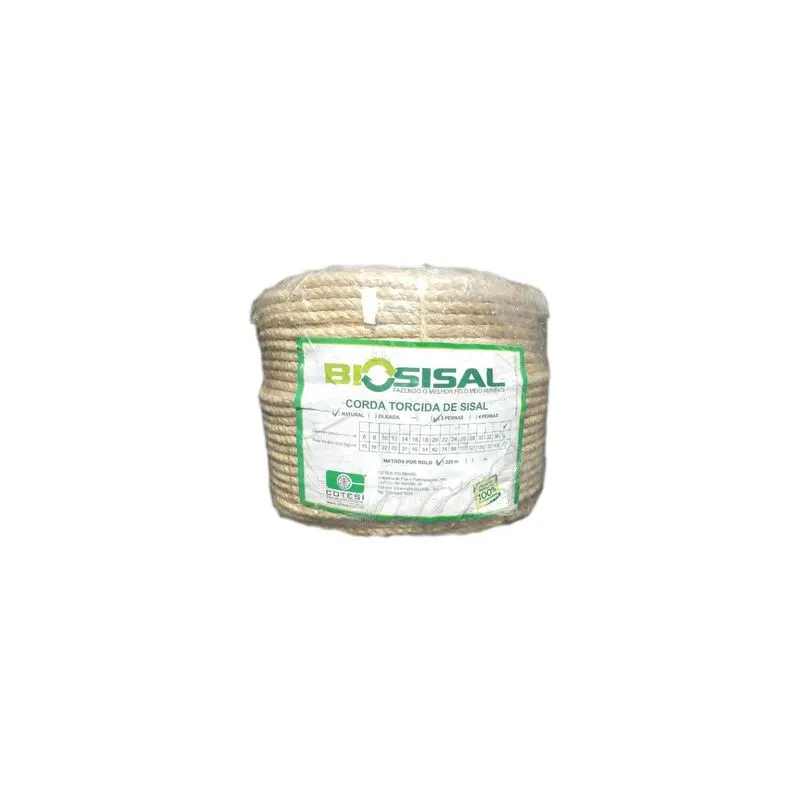 Corda Sisal Natural 8mm X 220 Mts Artesanato.