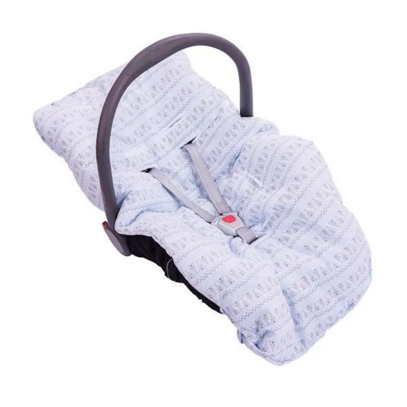 Capa Para Bebê Conforto Acolchoada Dupla Face Azul- 1UN