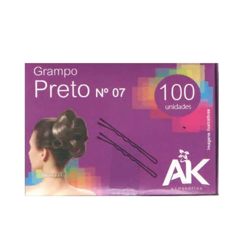 GRAMPO Ak N.º 7 - C/ 100 UND PRETO - Idem Distribuindo Beleza