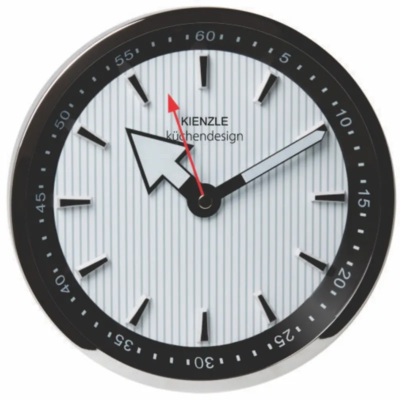 Relógio Parede Zebra 30cm 3d Branco Preto Cromado Kienzle