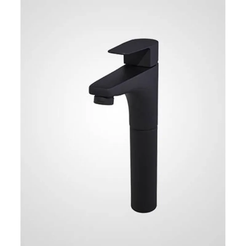 Misturador Monocomando para Lavatório de Mesa Bica Alta Led Preto Fosco