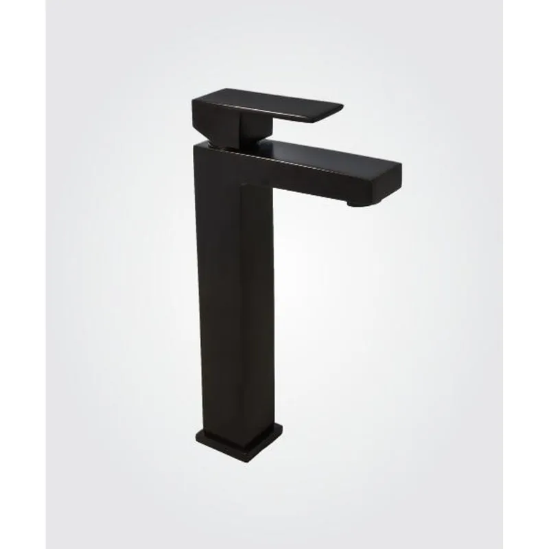Misturador Monocomando para Lavatório de Mesa Bica Alta Flaunt Preto Fosco