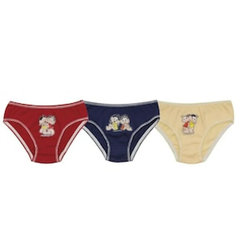 Kit Calcinha Infantil Evanilda Turma da Mônica – 3 Peças