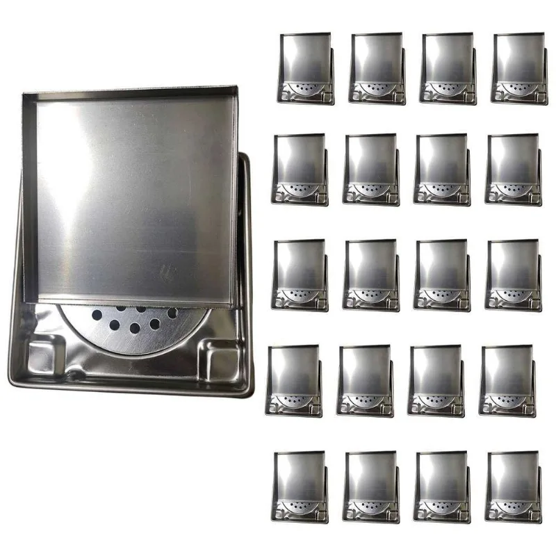 Kit 20 Ralos Ocultos BSL3001D 15x15 Inox Anti Odor Prata AB Mídia