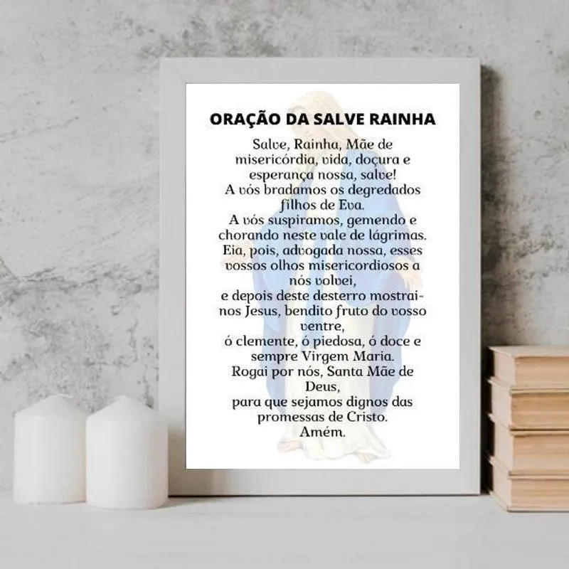 Quadro Oração Salve Rainha 33X24Cm