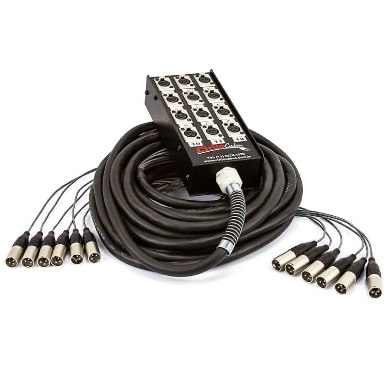 Medusa 12 Vias Montada Conectores Amphenol - 50 Mt