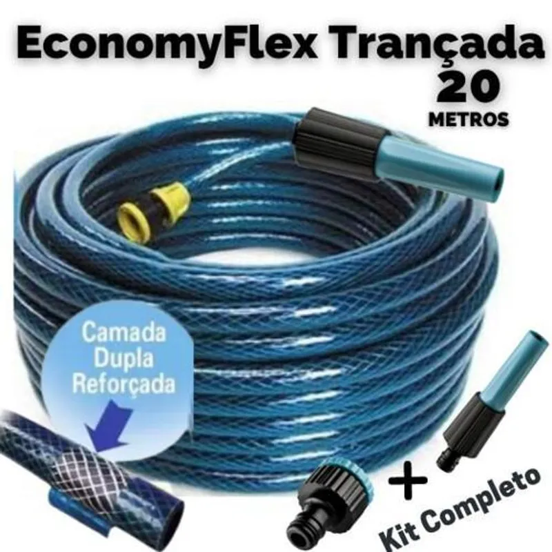 Mangueira Antitorção Flexível Economyflex 20m - Kit Completo