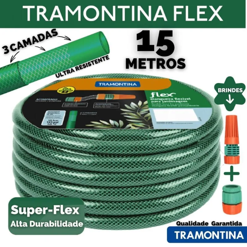 Mangueira De Jardim Tramontina 15M - Kit Completo