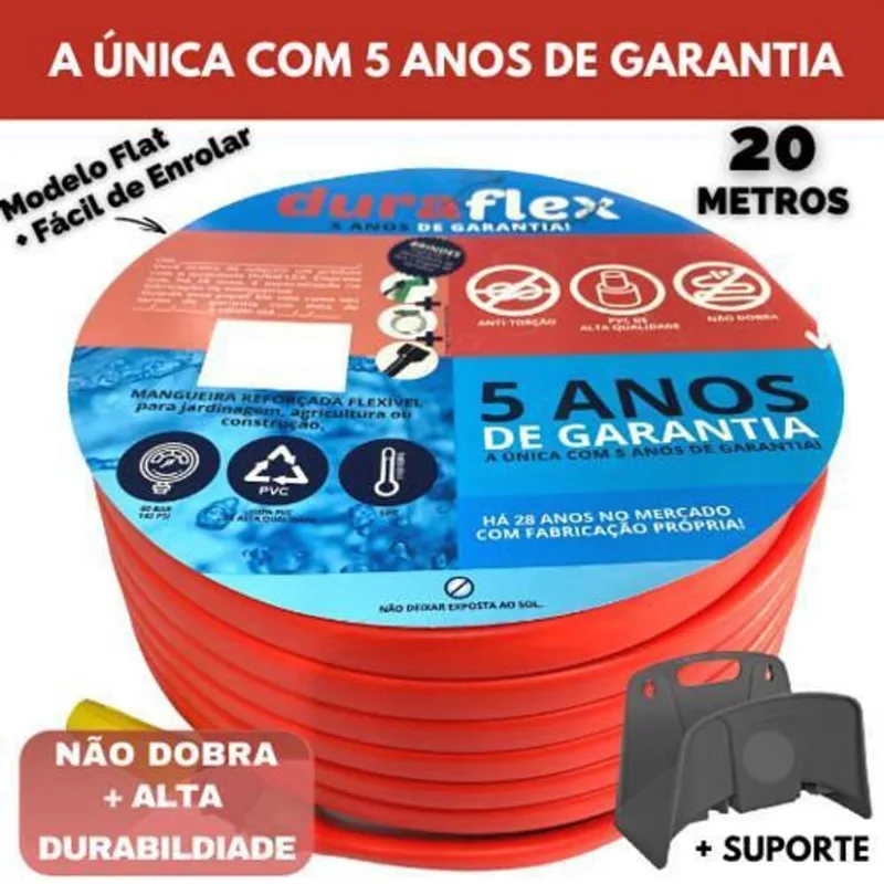 Mangueira De Jardim Para Casa Antitorção 20 Metros + Suporte