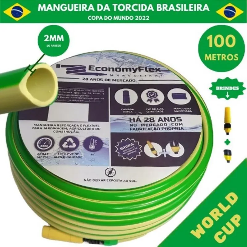 Mangueira Para Jardim Verde E Amarela 100 m. - World Cup