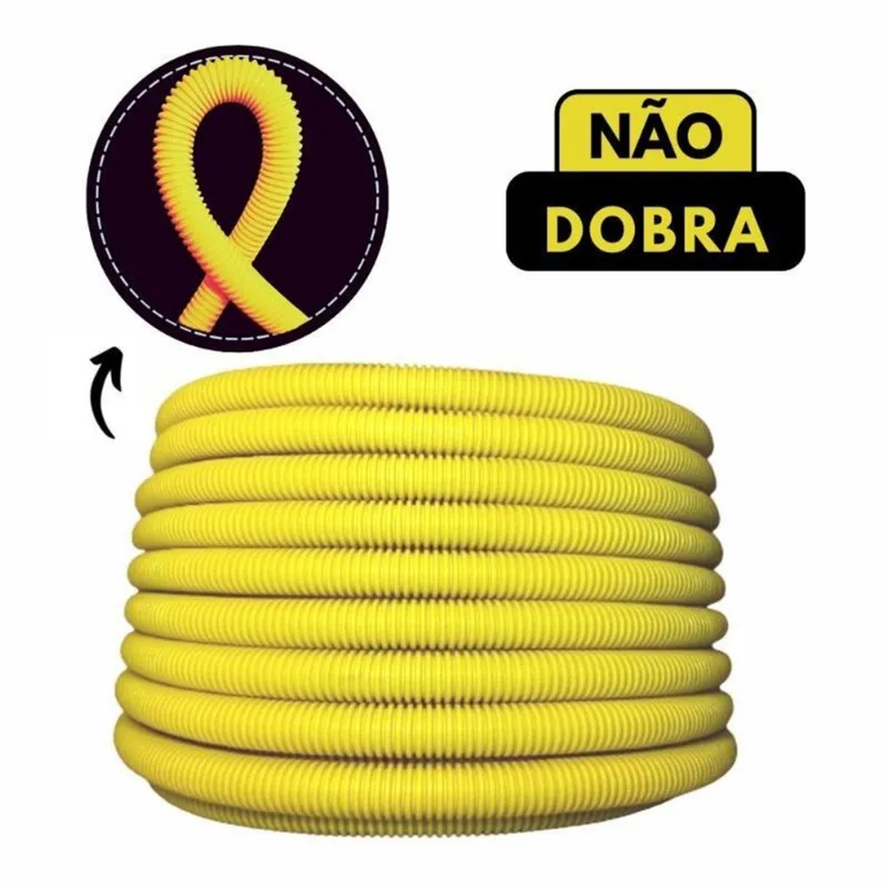 Eletroduto Corrugado 3/4 Extra-forte Amarelo 25 Metros