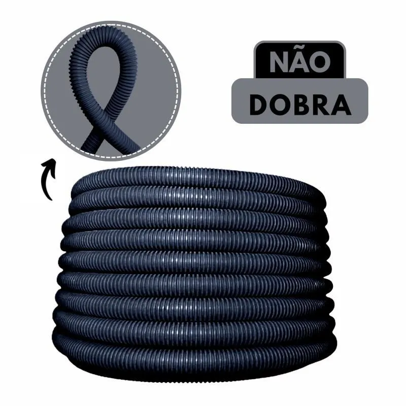 Conduíte Corrugado 1 Pol Reforçado 25 M Preto