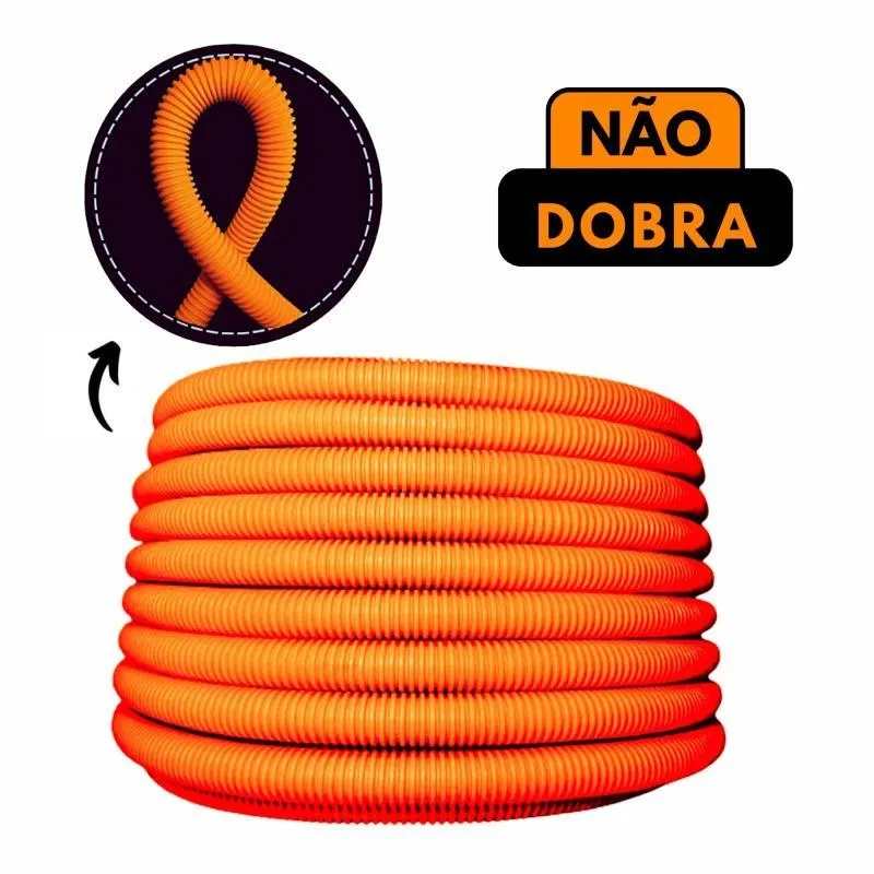 Kit 2 Conduítes 3/4 25 M Laranja + 60 Caixas 4x2 Amarelas
