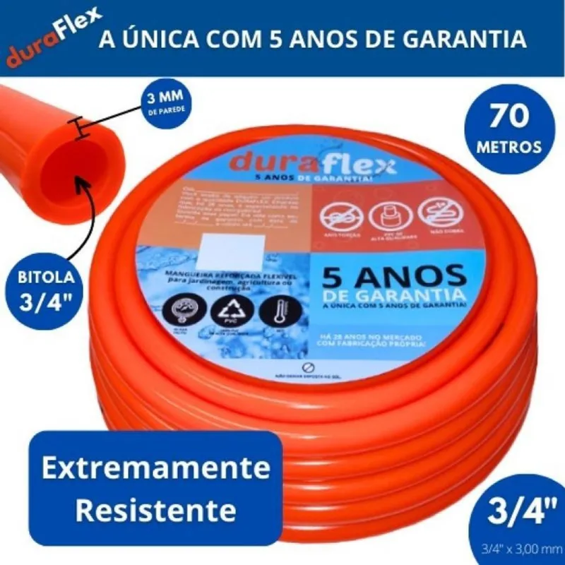 Mangueira Para Sítio De Alta Pressão 3/4 X 3,00mm 70 Metros