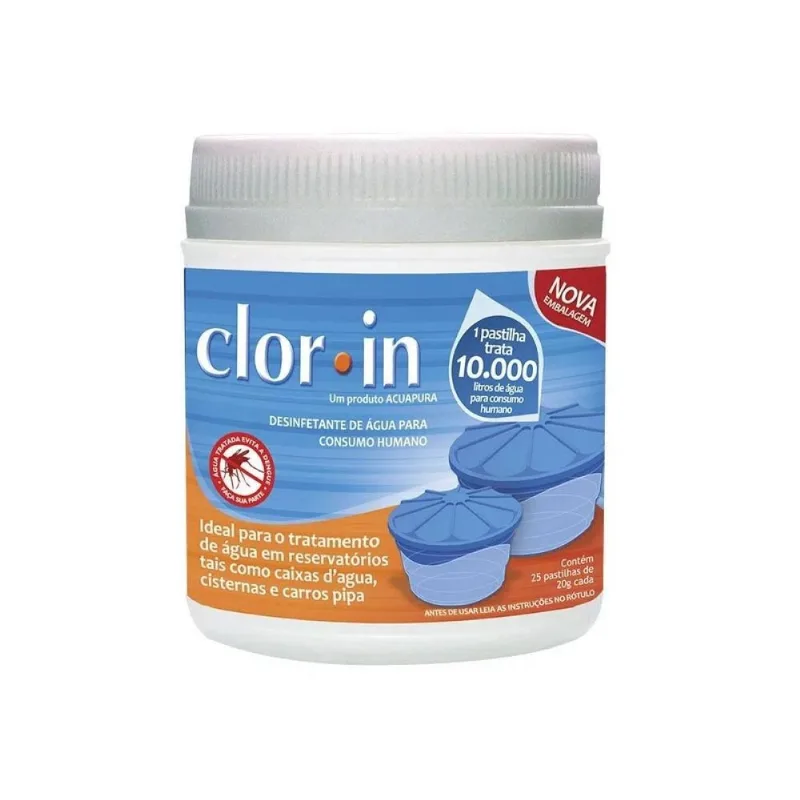 Kit 25 Pastilhas Clorin Nautika Purifica 10000 Litros D'água
