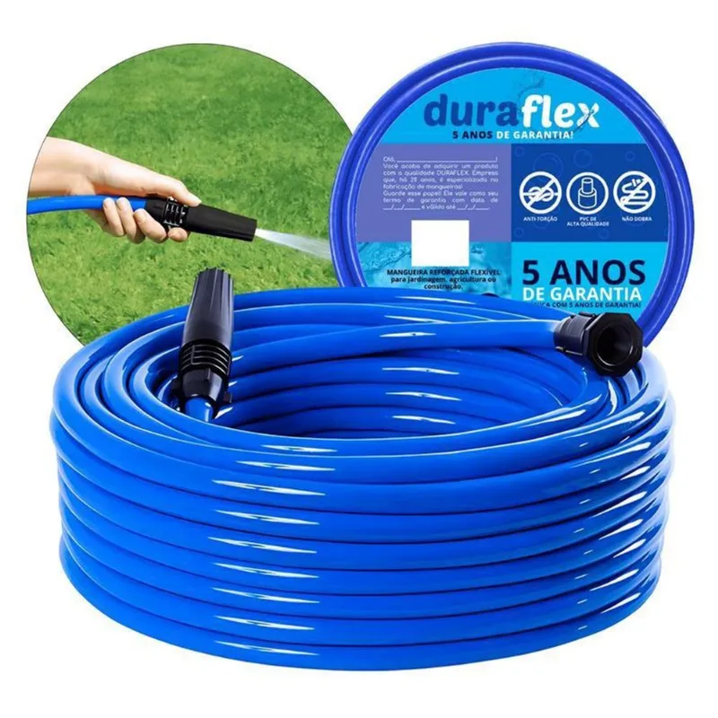 Mangueira De Jardim Duraflex Azul Reforçada 40Mts