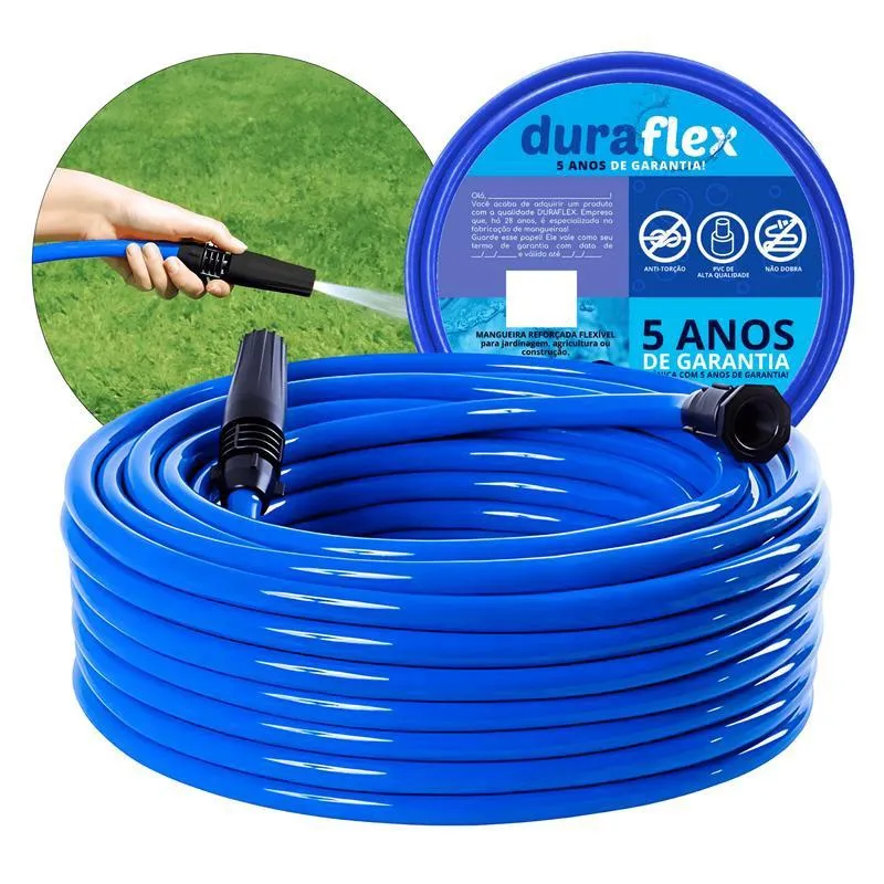 Mangueira Para Casa Duraflex Azul Reforçada 60 Metros
