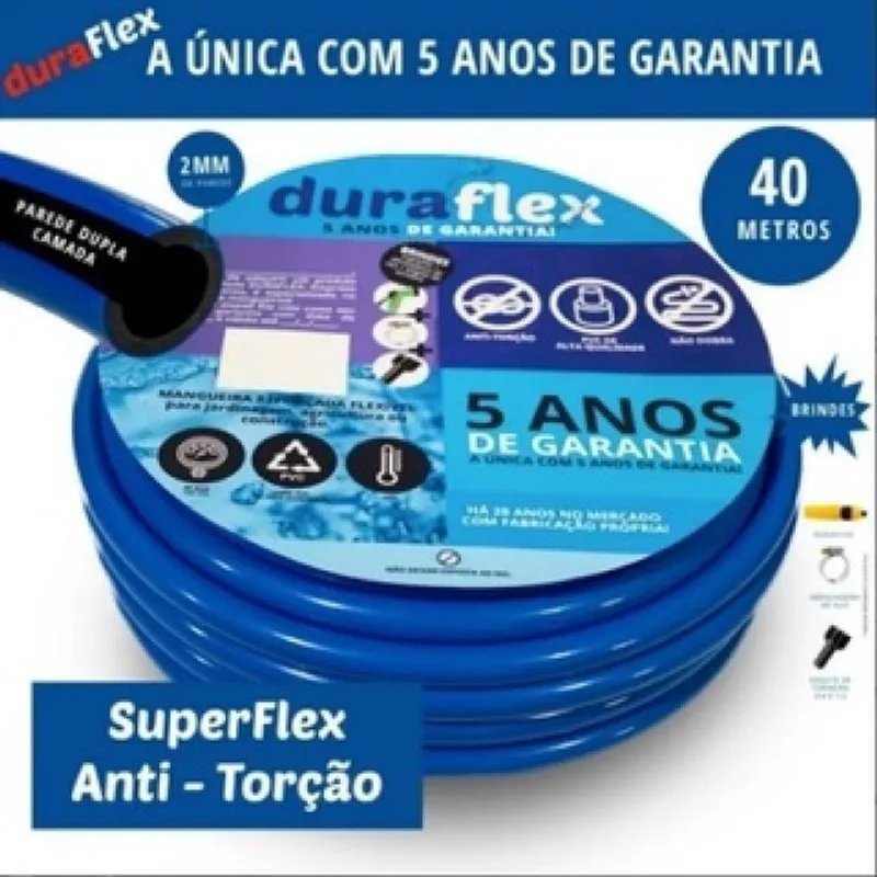 Mangueira Duraflex Azul 1/2 X 2,00 Mm 40m - Resistente