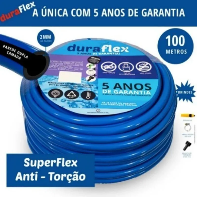 Mangueira Duraflex Azul 1/2 X 2,00 Mm - Resistente - 100m