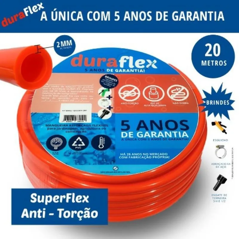 Mangueira Duraflex Laranja 1/2 X 2,00 Mm - Resistente