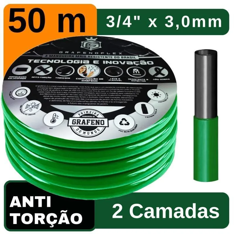 Mangueira Doméstica Reforçada 3/4X3Mm 50 M