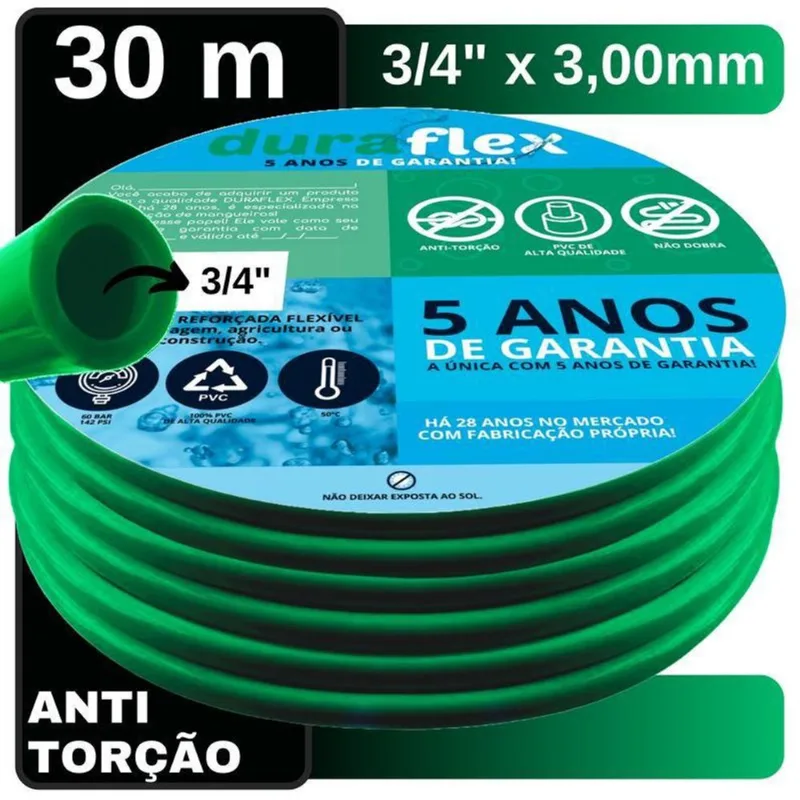 Mangueira De Jardim Resistente 30 M 3/4 X 3Mm Verde