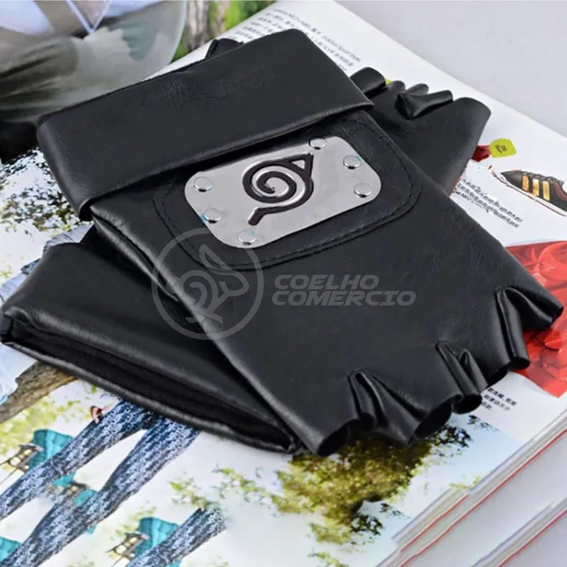 Luvas De Couro Anime Naruto preto