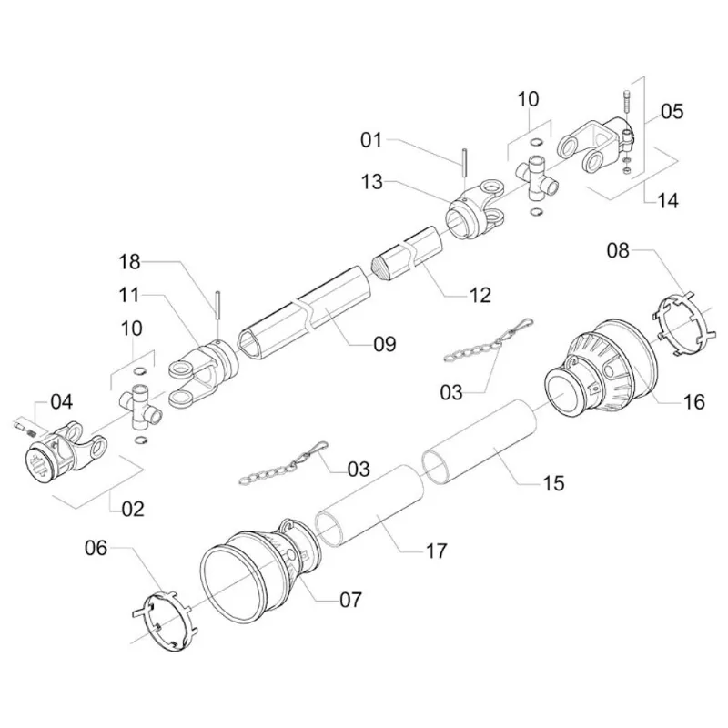 CARDAN CONV 810 106 Z=6 X Ø35 764928 (CONJUNTO COMPLETO)