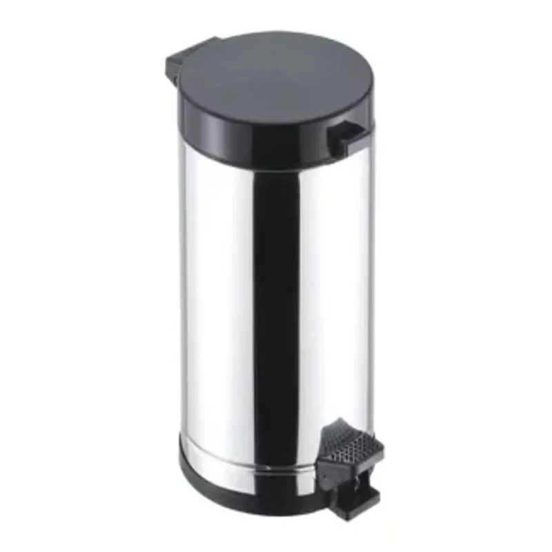 Lixeira Inox Com Pedal E Recipiente Plástico Preta - Viel