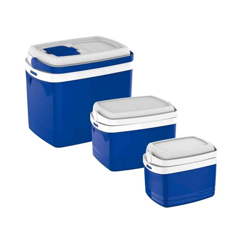 Combo 3 Caixa Térmica 32, 12, 5l Caixa Térmica Azul Soprano
