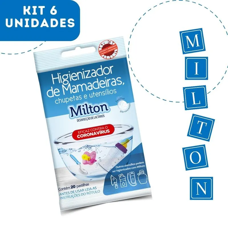 Kit Milton 6 Cartelas Esterilizadoras Para Mamadeiras Copos