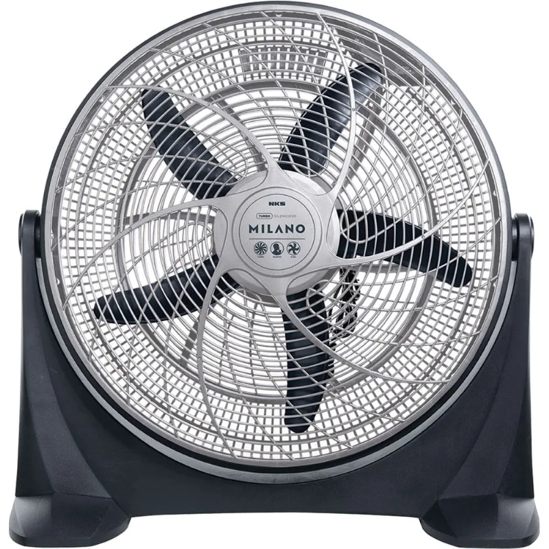 Circulador 50cm 130W NKS Milano ML200 com 3 Velocidades e 5 Pás Preto 127V