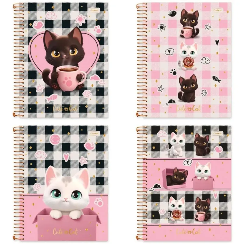 Caderno 01X1 Capa Dura Cute CAT 80FLS PCT.C/04