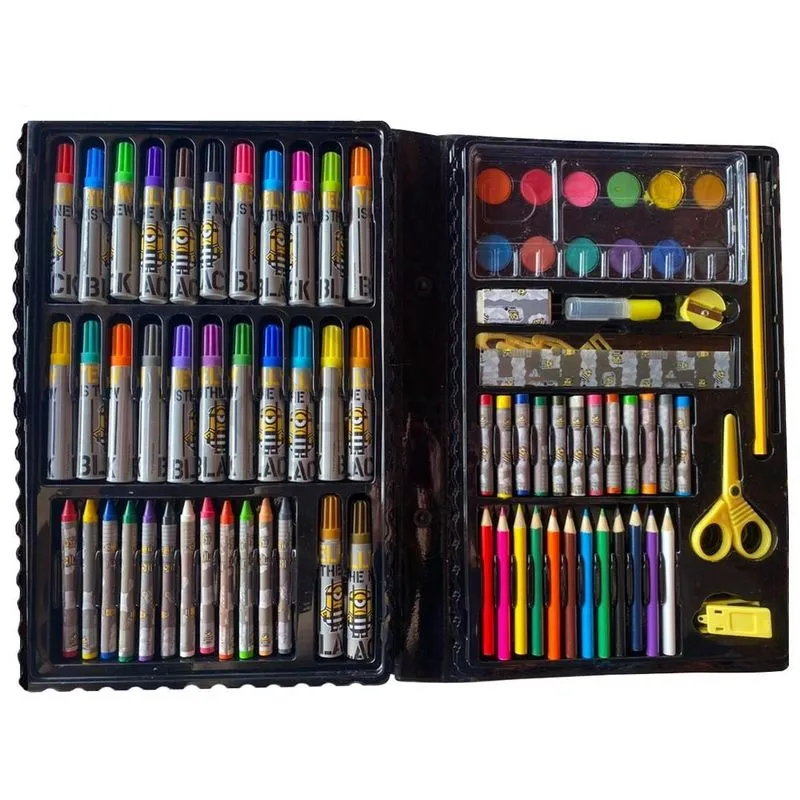 Maleta Pasta Estojo Escolar Minions Prisão 80 Pç Lapis Nº19
