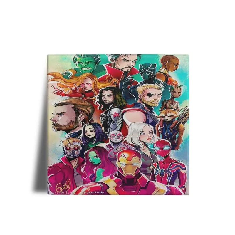 Azulejo Decorativo Personalizado Os Vingadores Equipe