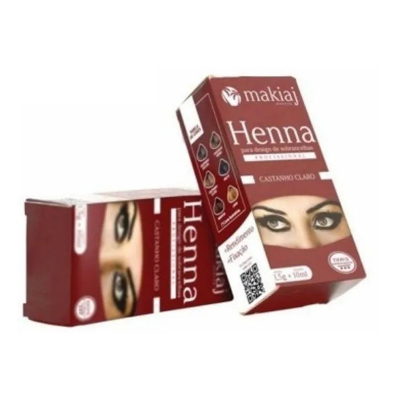Henna Makiaj Sobrancelha Ótima Fixação Efeito Natural Preto