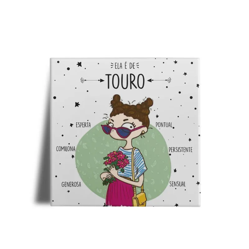 Azulejo Personalizado Ela é de Touro Canequeiro Store