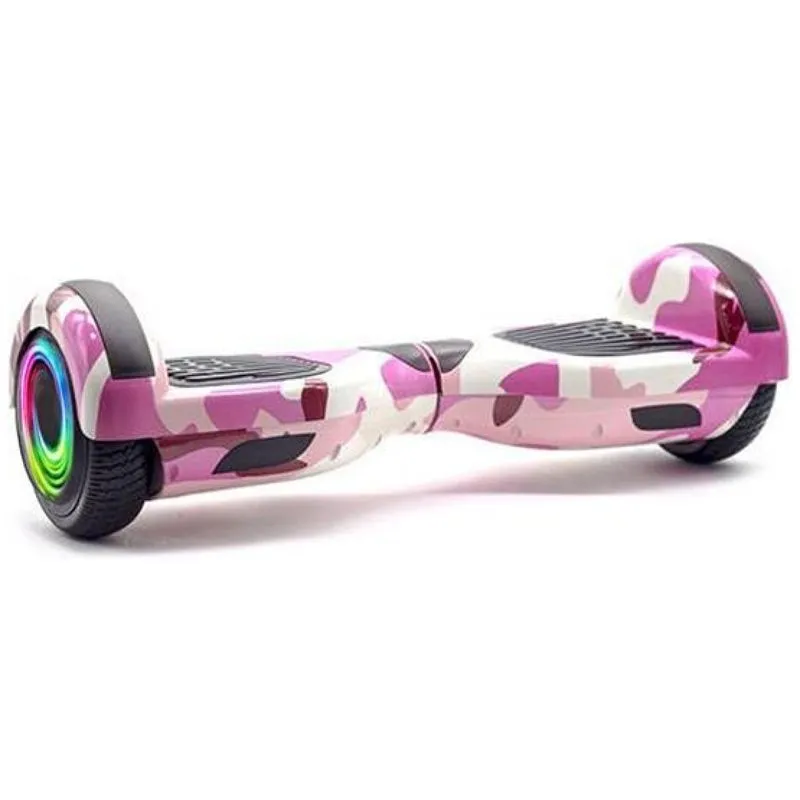Hoverboard Overboard Skate Elétrico Led Rosa Camuflado Nº32