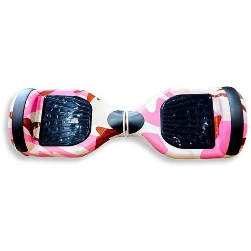 Hoverboard Overboard Skate Elétrico Led Rosa Camuflado Nº34