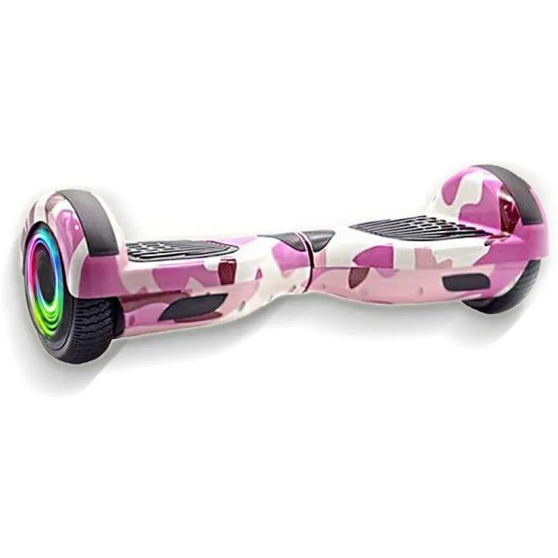 Hoverboard Overboard Skate Elétrico Led Rosa Camuflado Nº42