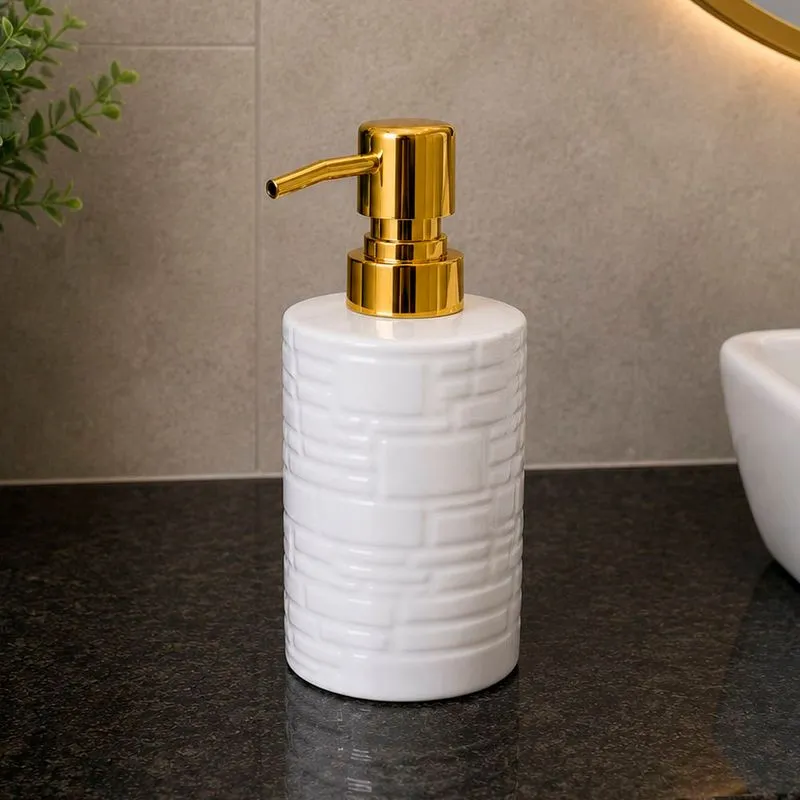Porta Sabonete Liquido Dispenser Branco Lavabo Banheiro 300ml