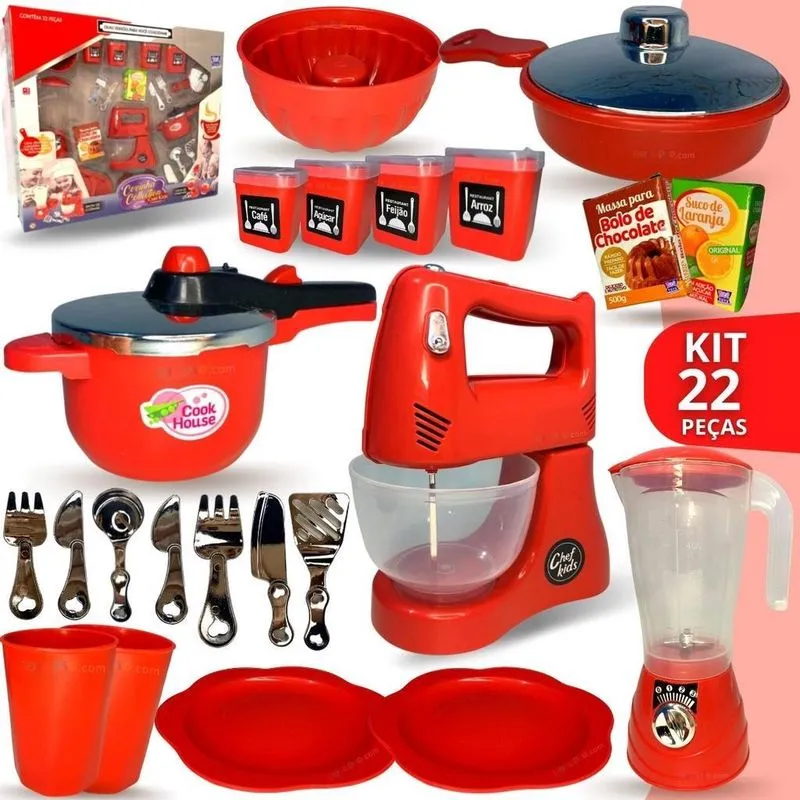 Cozinha Infantil Kit Completo Chef Panelinhas Brinquedo